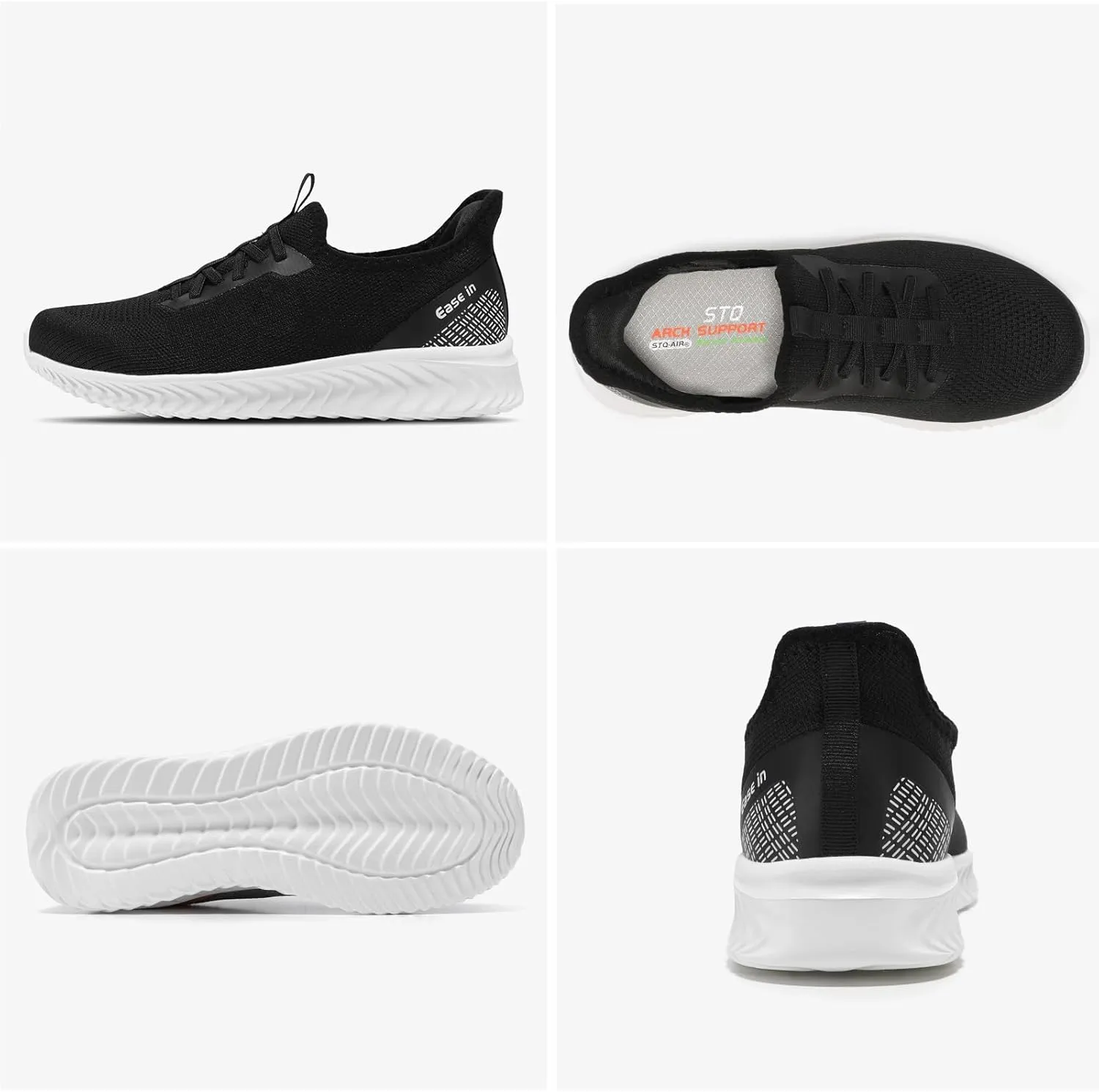 STQ Slip On Shoes Womens Orthopedic Walking Sneakers Lightweight Ladies Pregnancy Maternity Nurse Tennis Shoes for Plantar Fasciitis Relief Arch Support