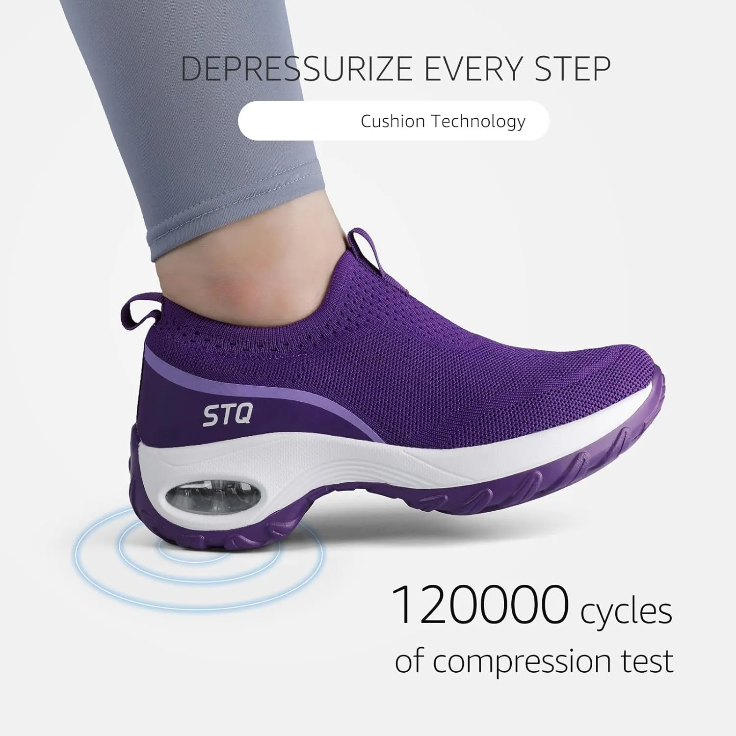STQ Slip on Walking Shoes for Women Arch Support Mesh Comfy Work Shoes