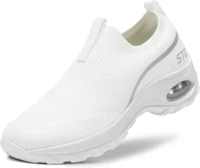 STQ Slip on Walking Shoes for Women Arch Support Mesh Comfy Work Shoes