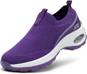 STQ Slip on Walking Shoes for Women Arch Support Mesh Comfy Work Shoes
