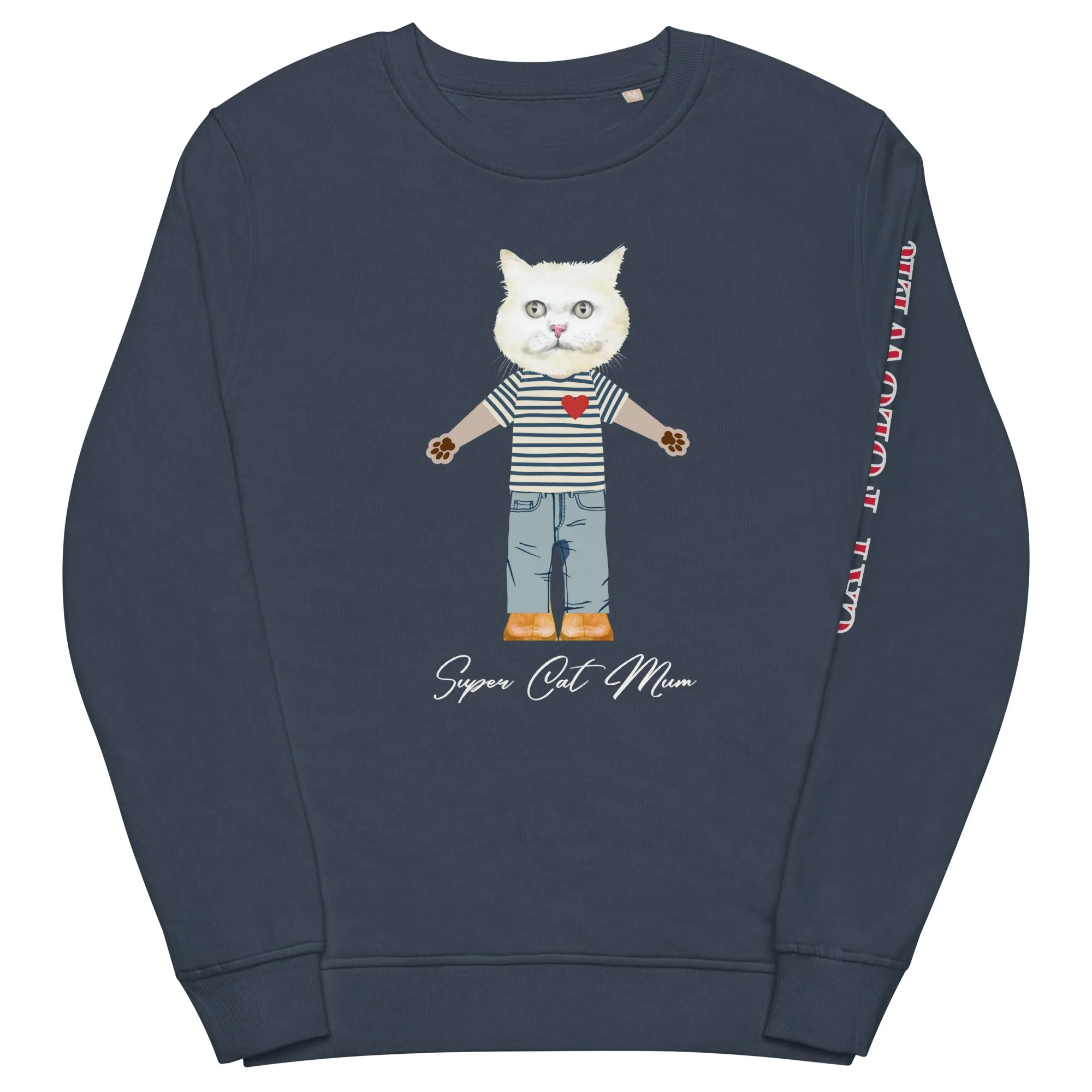 Super Cat Mum, organic sweatshirt
