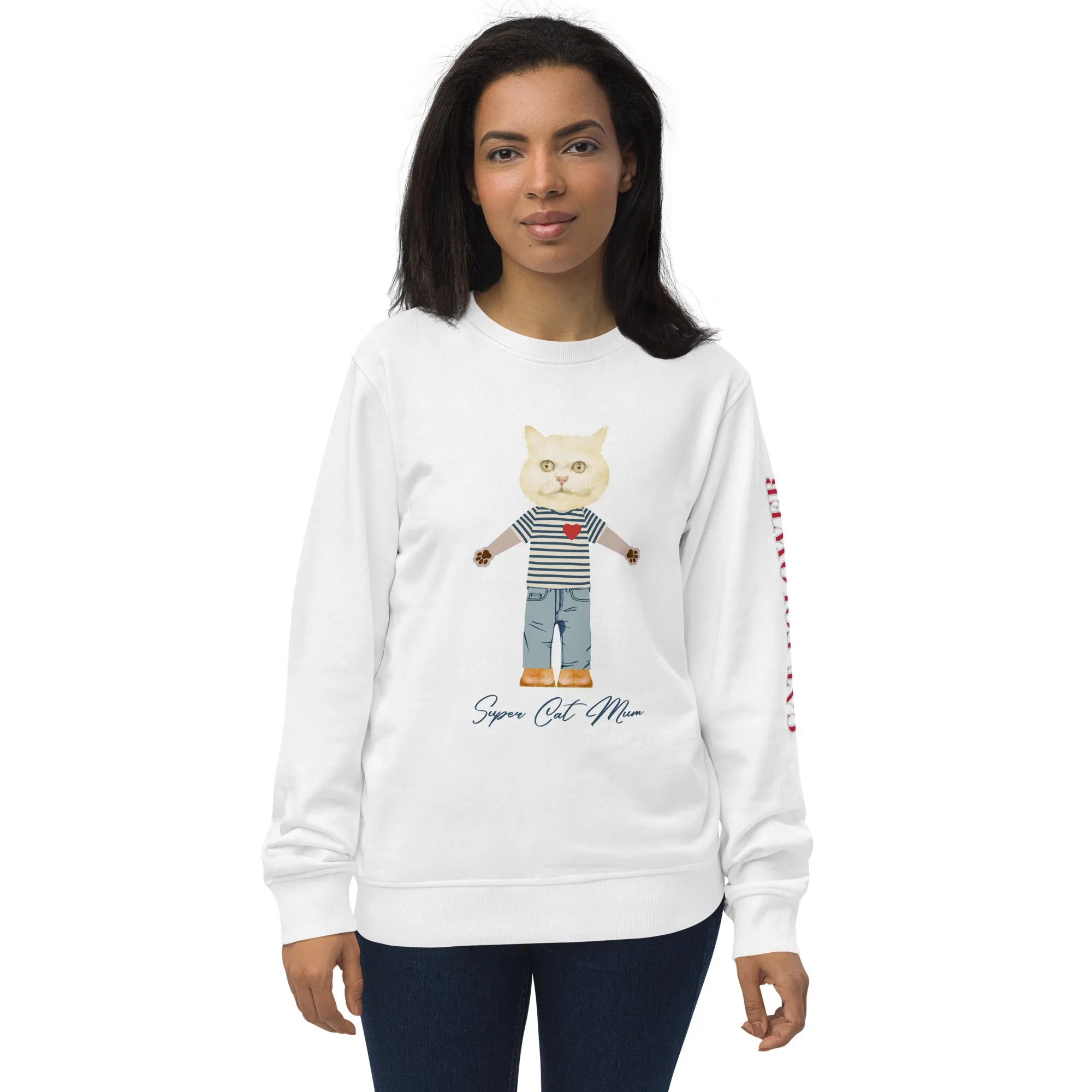 Super Cat Mum, organic sweatshirt