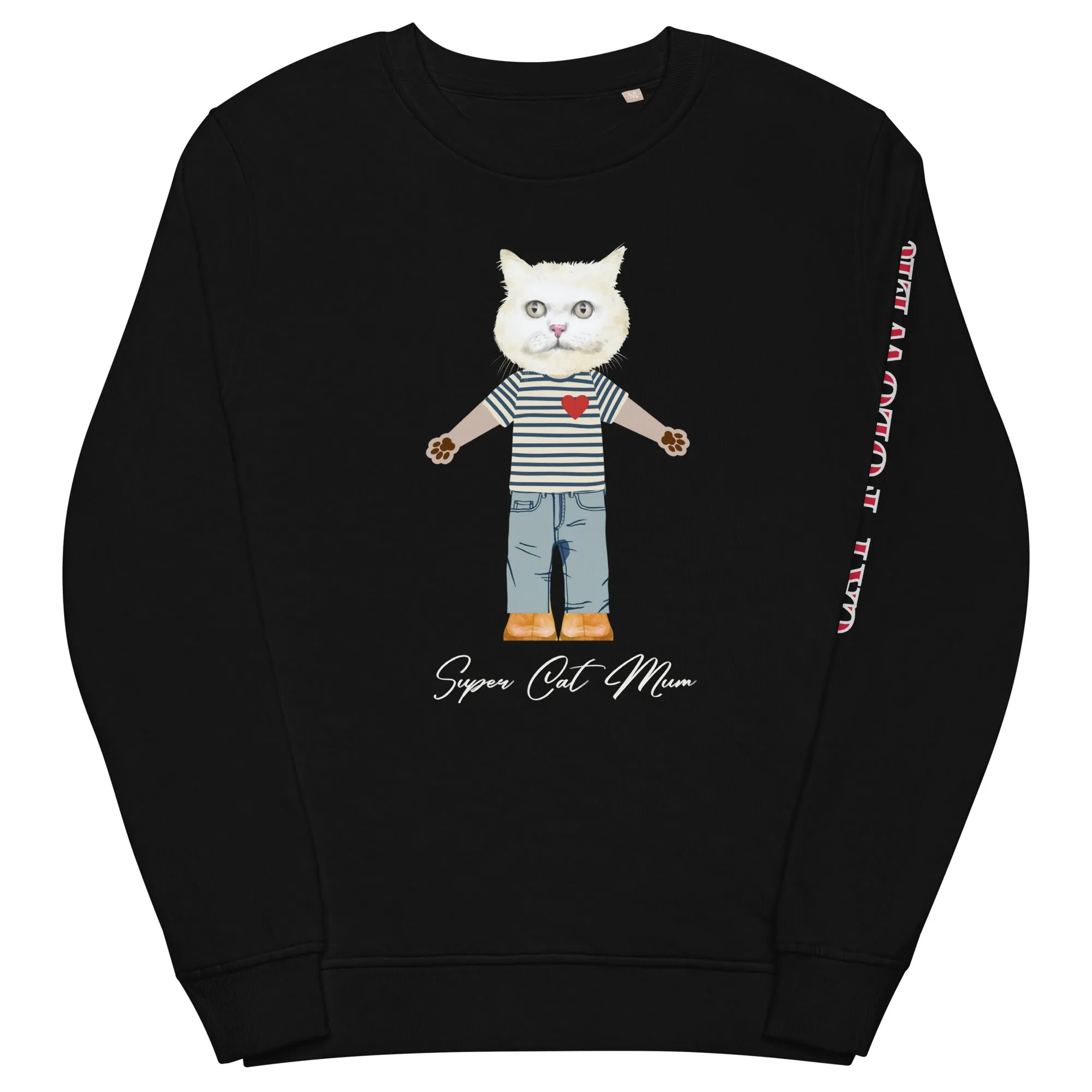 Super Cat Mum, organic sweatshirt
