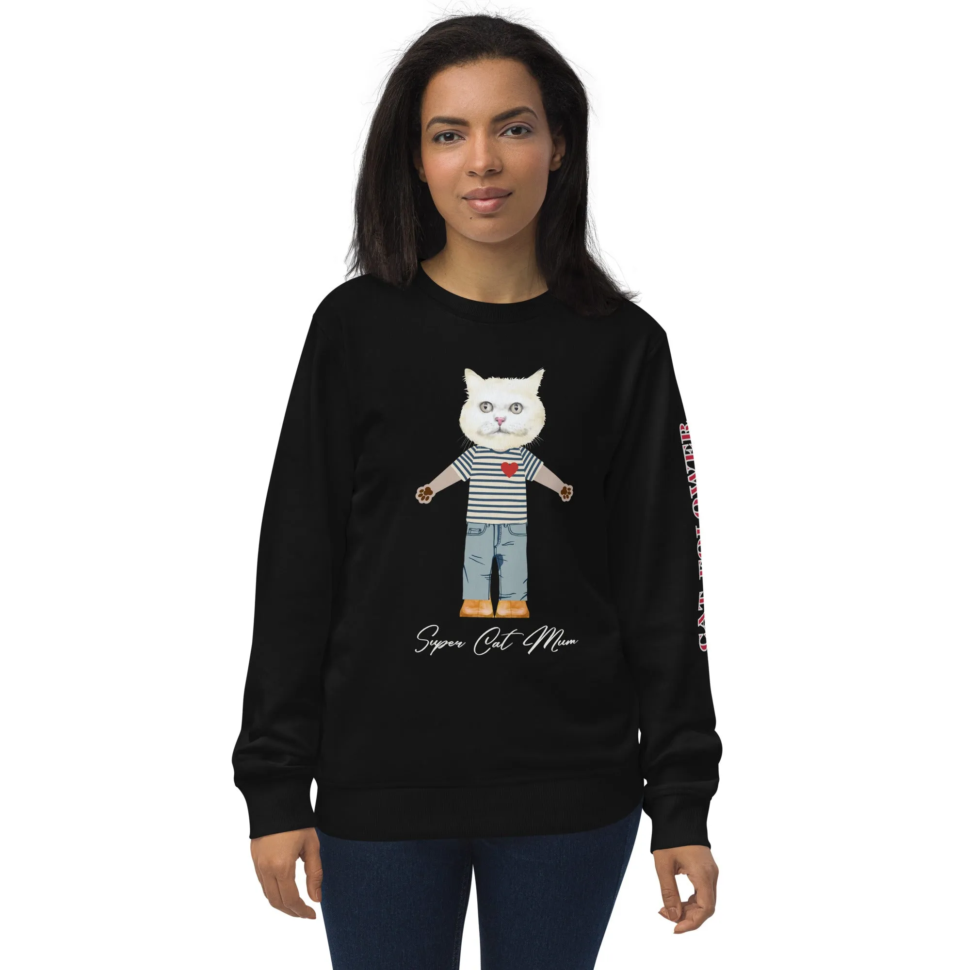 Super Cat Mum, organic sweatshirt