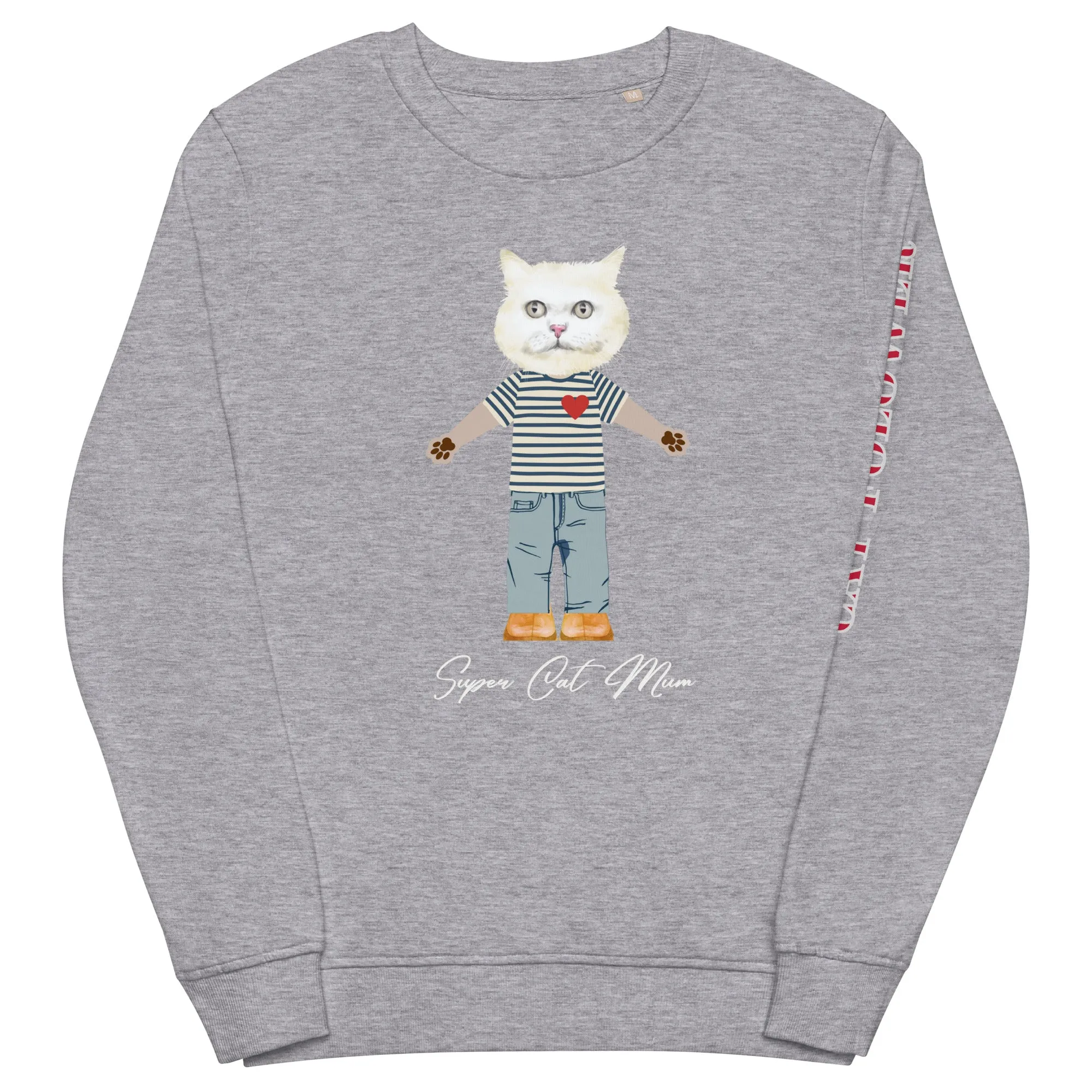 Super Cat Mum, organic sweatshirt