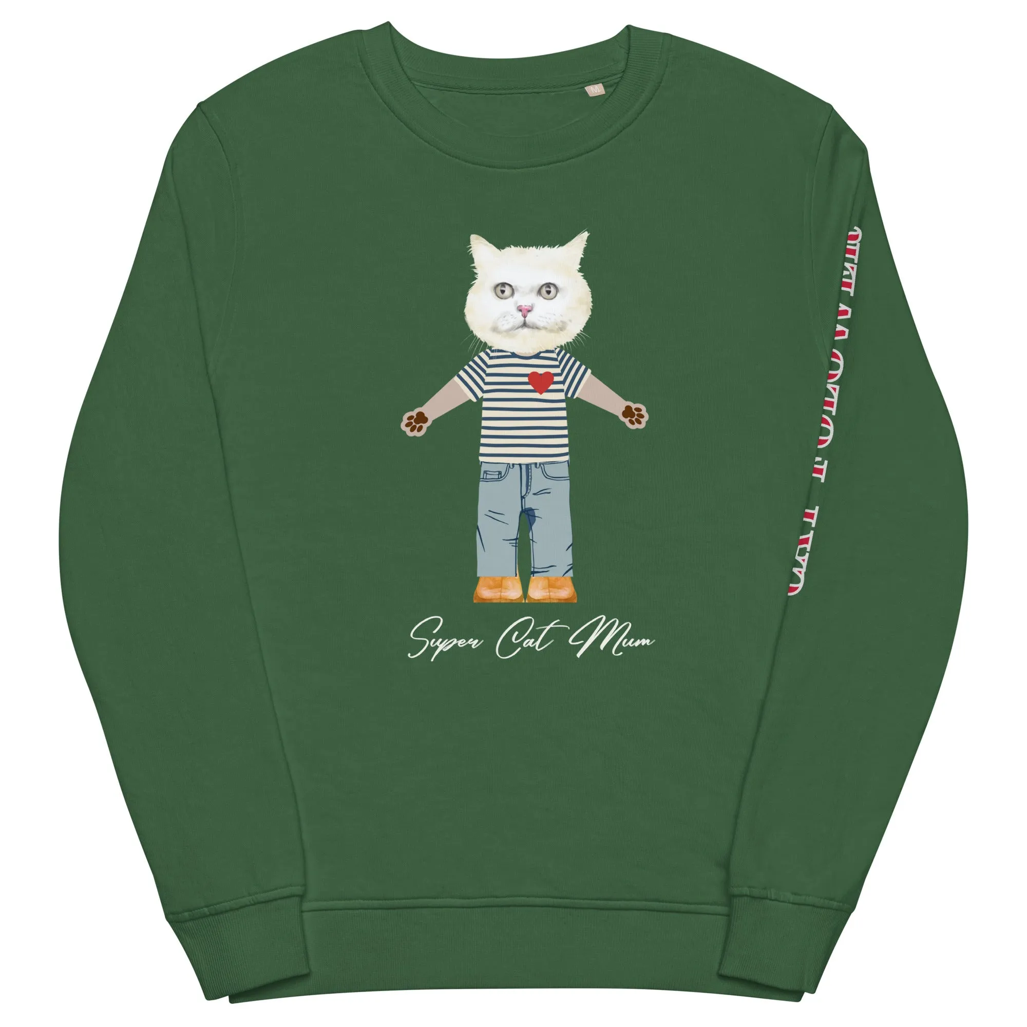 Super Cat Mum, organic sweatshirt
