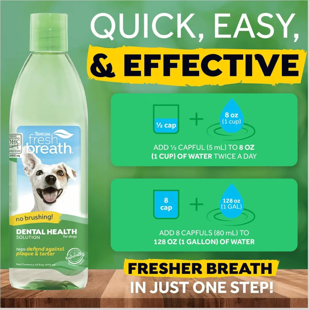 TropiClean Fresh Breath Oral Care Dog Dental Water Additive