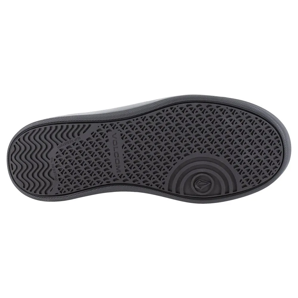 Volcom Men's Skate Inspired Composite Toe Work Shoe Evolve Vm30232 In Triple Black