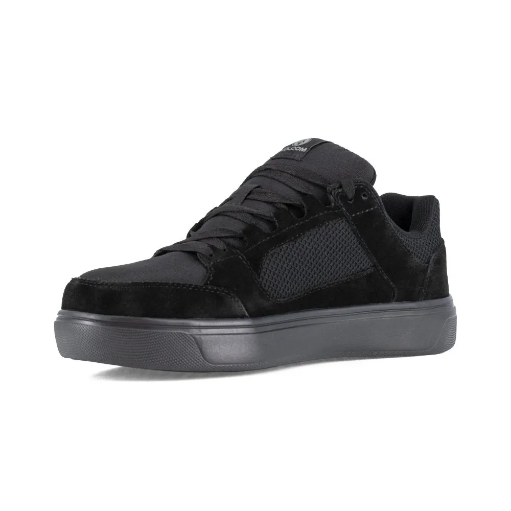Volcom Men's Skate Inspired Composite Toe Work Shoe Evolve Vm30232 In Triple Black