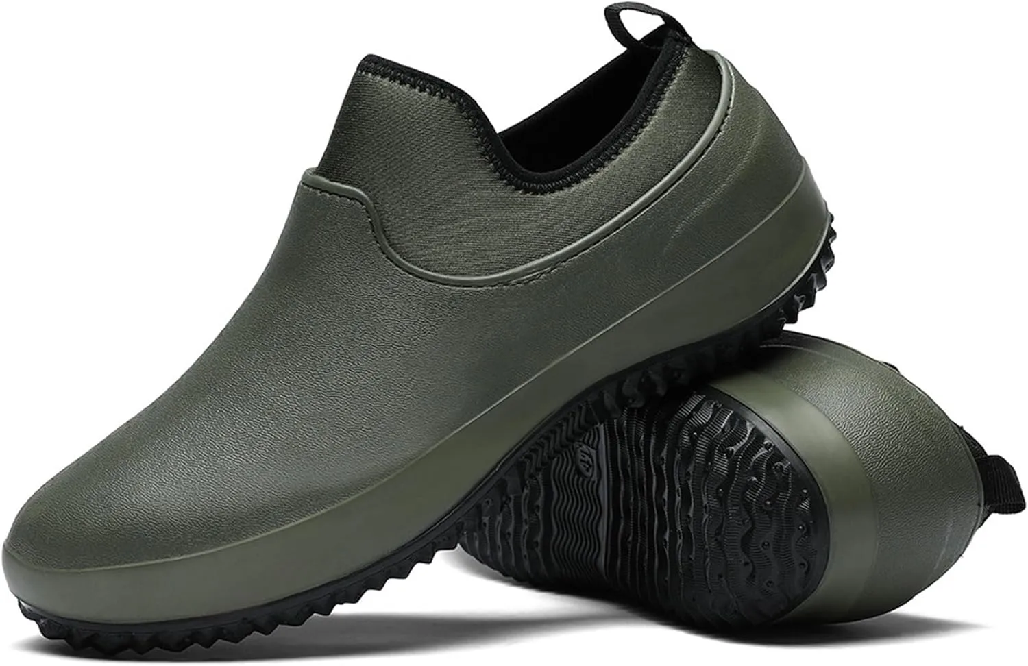 Wygwlg Men Work Chef Shoes Large Size Non-Slip Casual Loafers Waterproof and Oilproof Flat Shoes Restaurant Shoes Outdoor Rain Boots