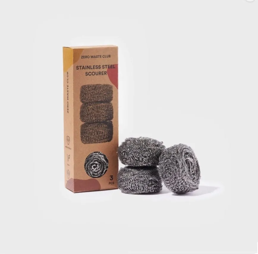 zero waste club- Sustainable Stainless steel scourers pack of 3